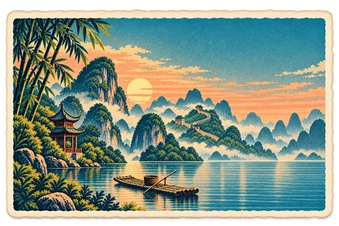 China postcard from the Travary app