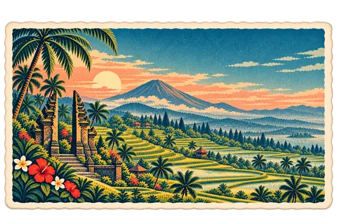 Indonesia postcard from the Travary app