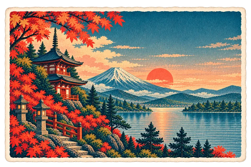 Japan in two weeks: Travary postcard art