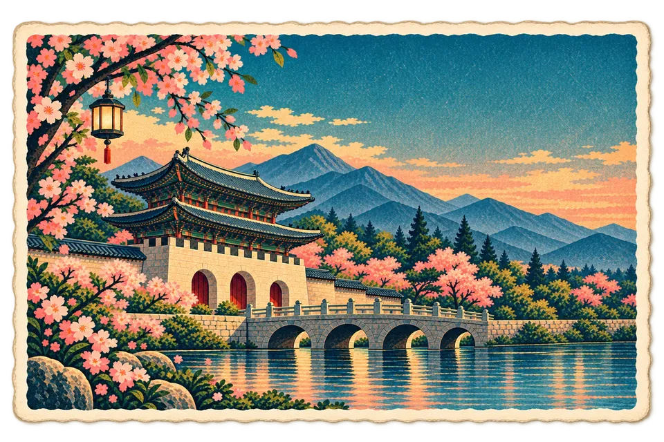 Travel documents checklist: Travary postcard art