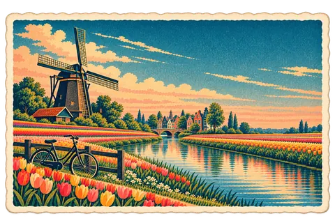 Netherlands postcard from the Travary app