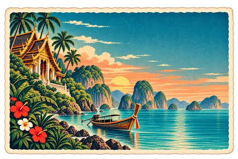 Thailand postcard from the Travary app