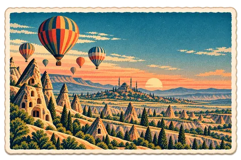 Türkiye postcard from the Travary app