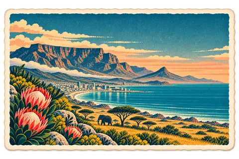 South Africa postcard from the Travary app