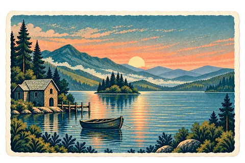 Lake District postcard from the Travary app